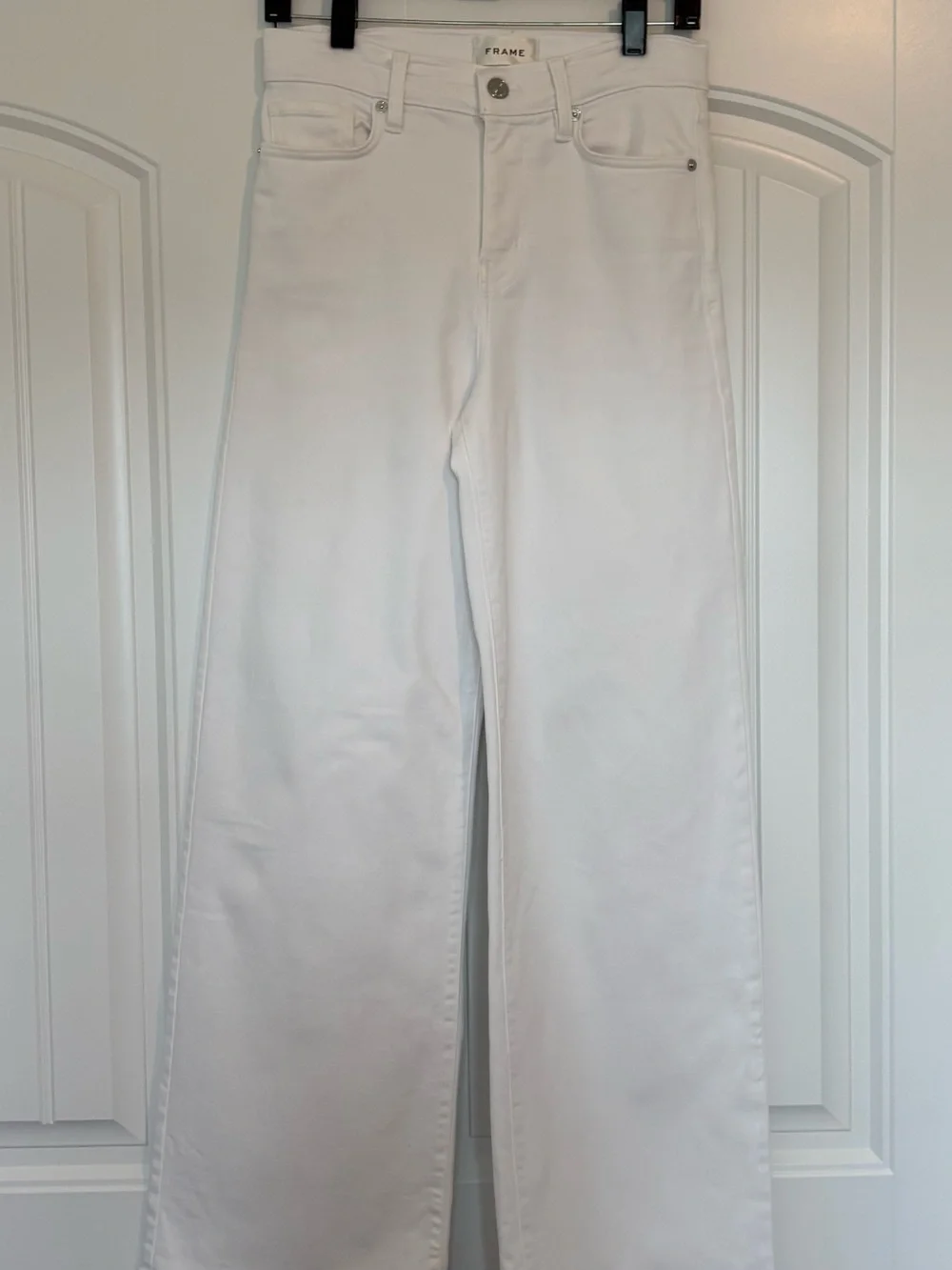 Frame Le Slim Palazzo Denim White Size 26 Blanc Full Length Jeans - Picture 6 of 10